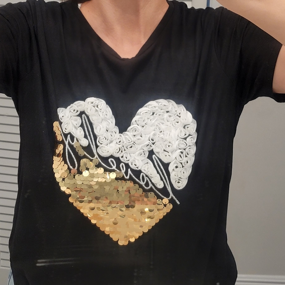 "Lovely" sequin tee